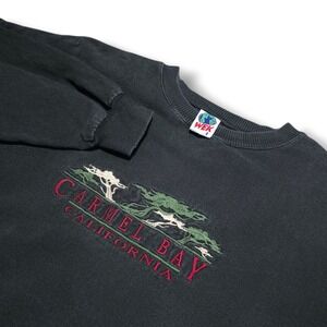 WEK Carmel Valley Ash Black Embroidered Men's Long Sleeve Sweater Size 2 / XL